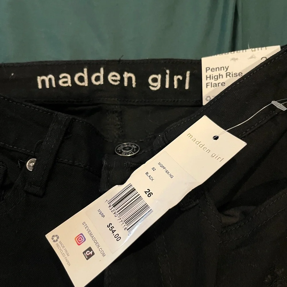 Black ripped high rise flare jeans - Picture 2 of 3